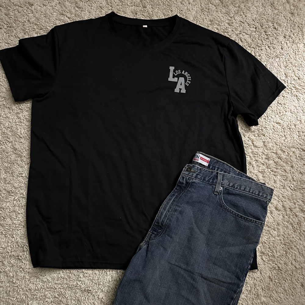 Mens 2x tee and denim set